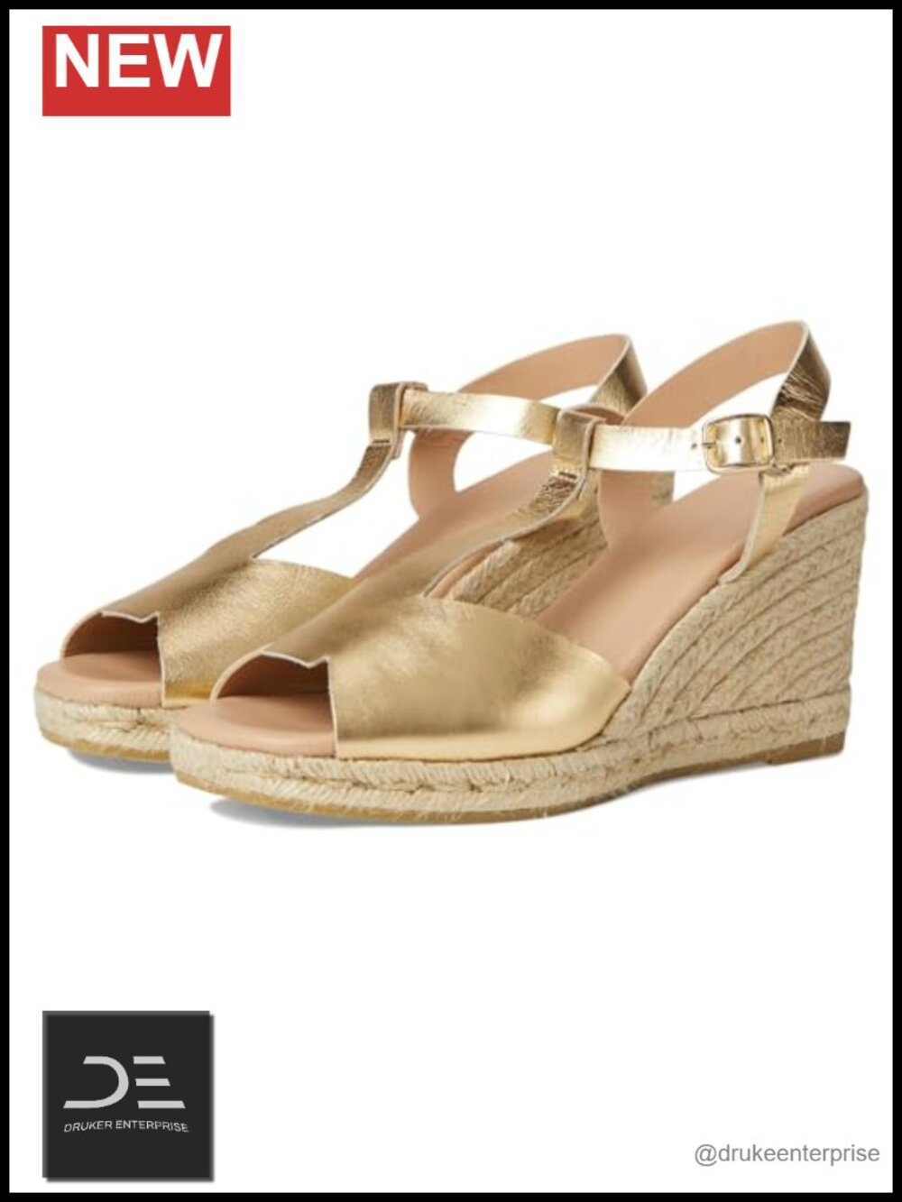 Leather Espadrille Wedge Sandal Slingback Jute Heel